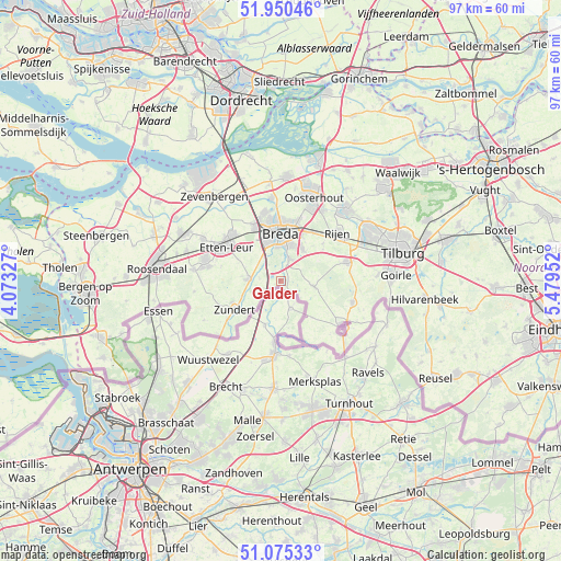 Galder on map