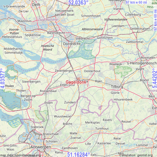 Gageldonk on map