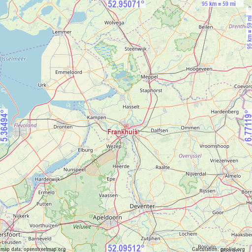 Frankhuis on map