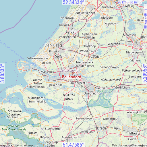 Feijenoord on map