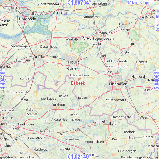 Esbeek on map