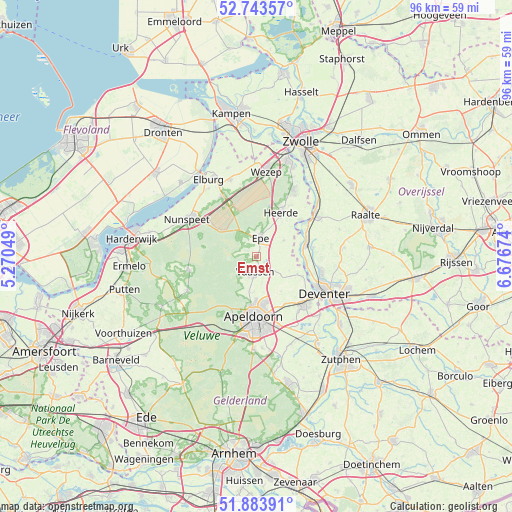 Emst on map