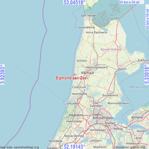 Egmond aan Zee on map