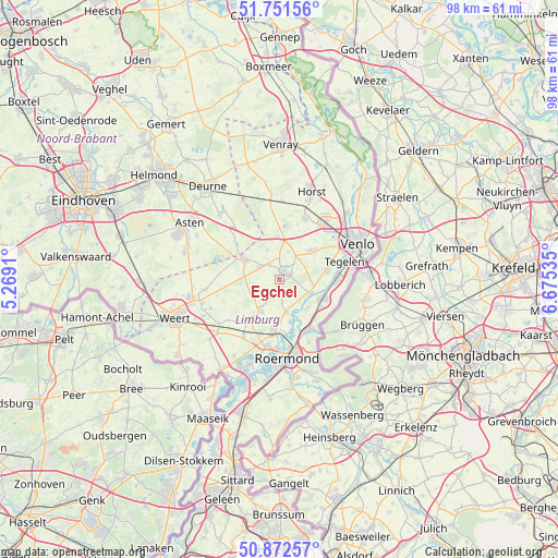 Egchel on map