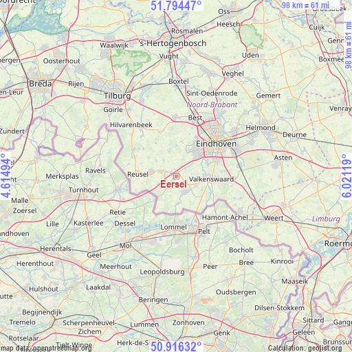 Eersel on map