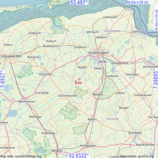 Een on map