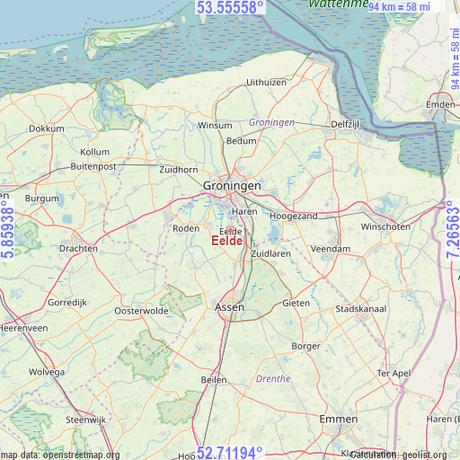 Eelde on map