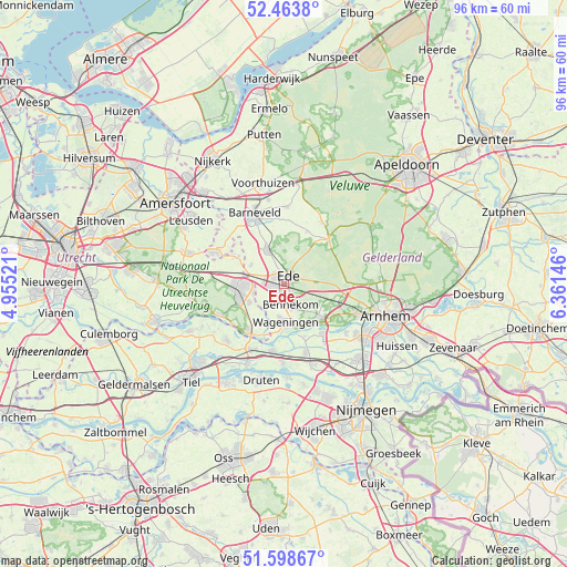 Ede on map