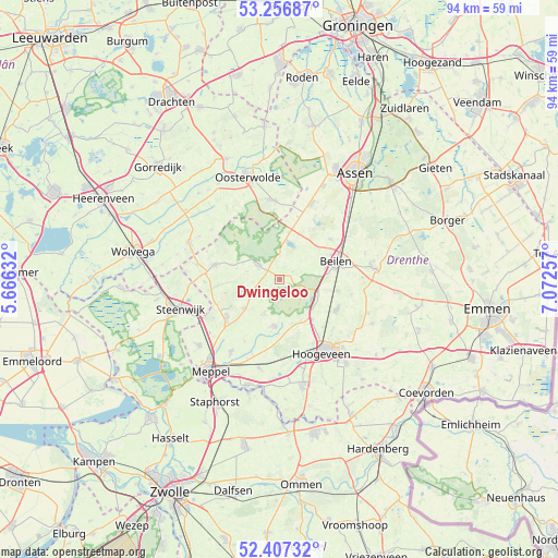 Dwingeloo on map