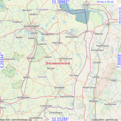 Drouwenermond on map