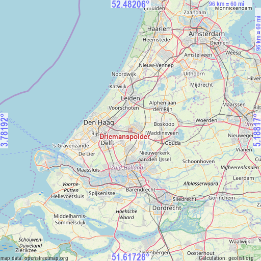 Driemanspolder on map