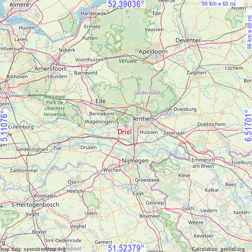 Driel on map