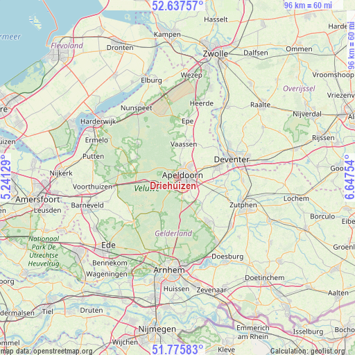 Driehuizen on map