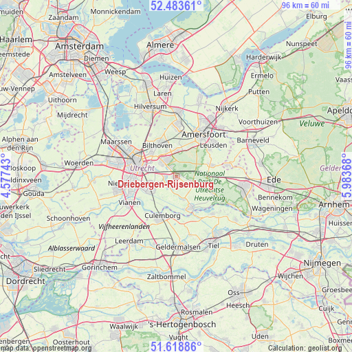 Driebergen-Rijsenburg on map