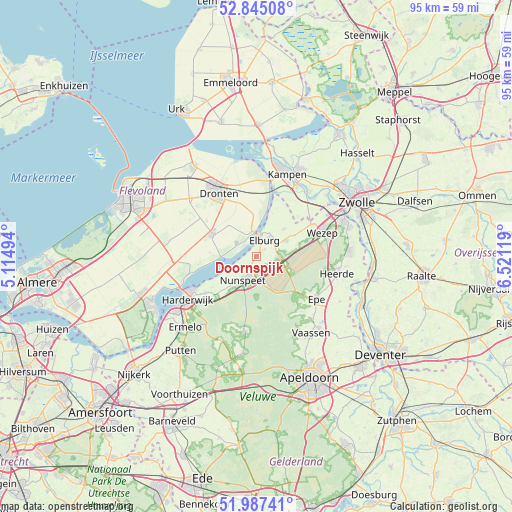 Doornspijk on map