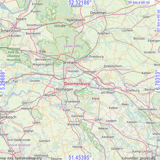 Doornenburg on map