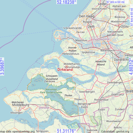 Dirksland on map