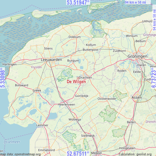 De Wilgen on map