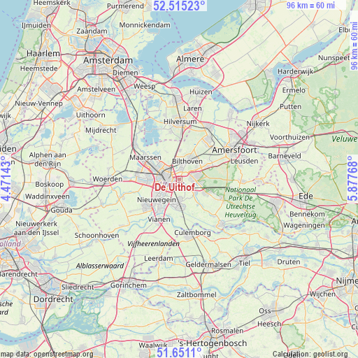 De Uithof on map