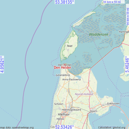 Den Helder on map