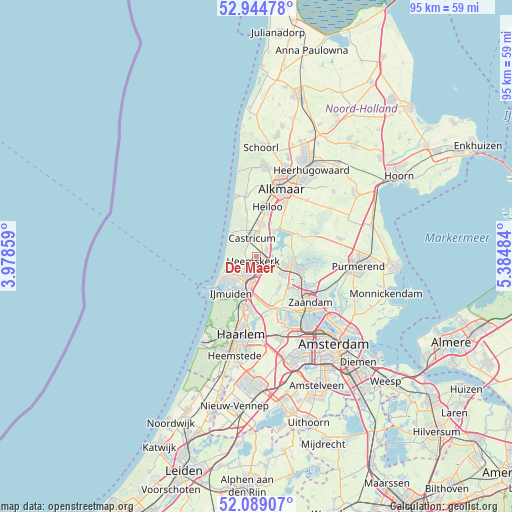 De Maer on map