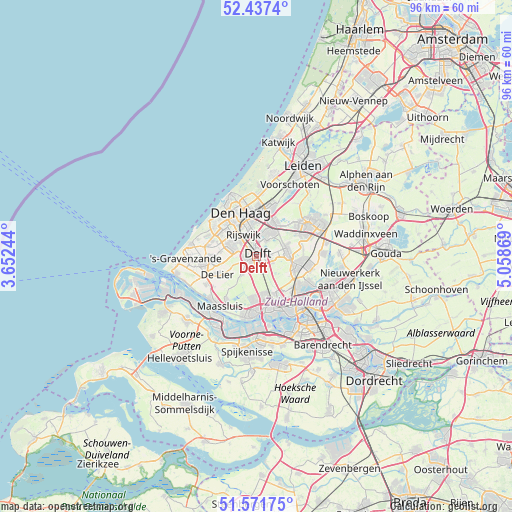 Delft on map