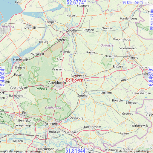 De Hoven on map