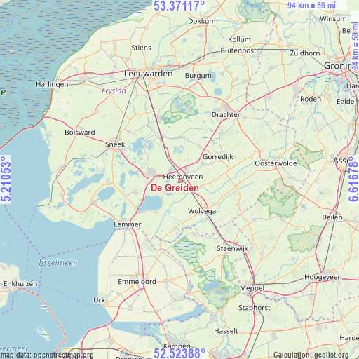 De Greiden on map