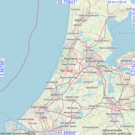 De Glip on map