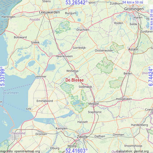 De Blesse on map