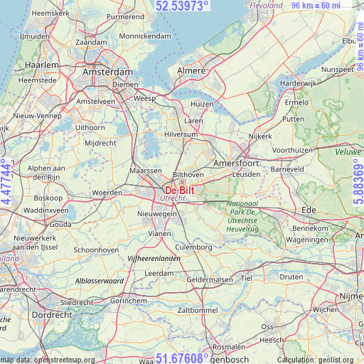 De Bilt on map