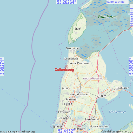 Callantsoog on map