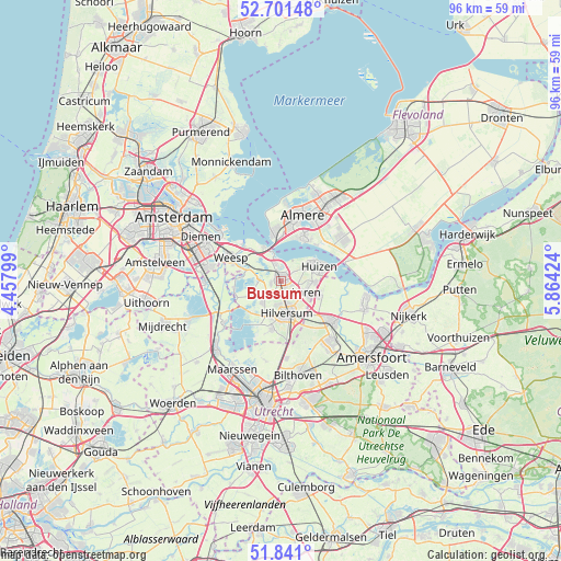 Bussum on map