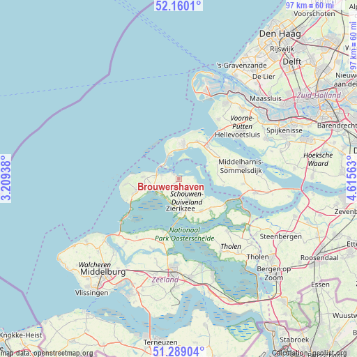Brouwershaven on map