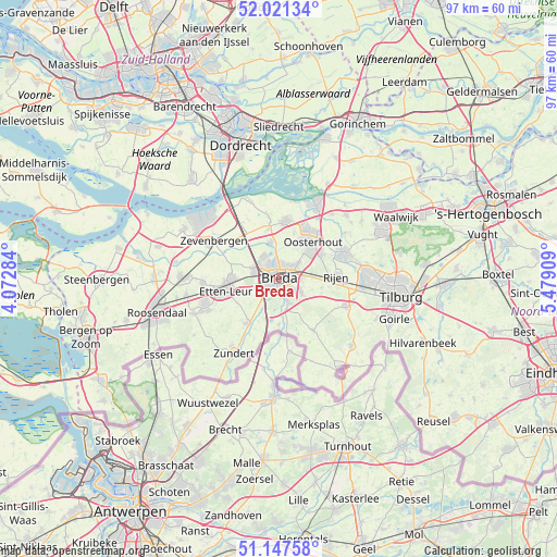 Breda on map