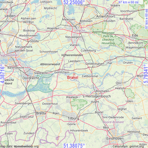 Brakel on map