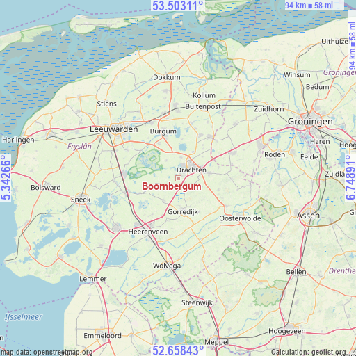 Boornbergum on map