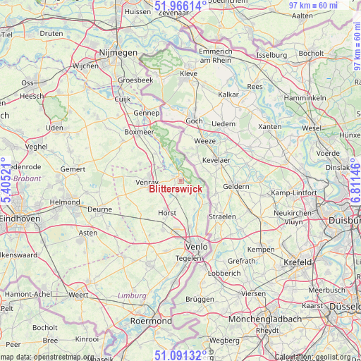 Blitterswijck on map
