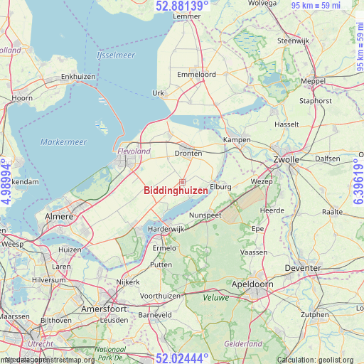 Biddinghuizen on map