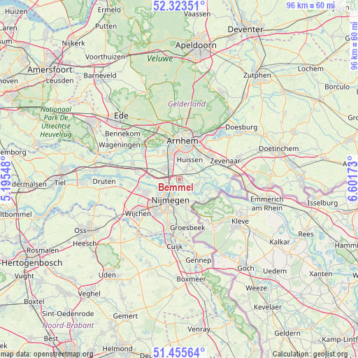 Bemmel on map