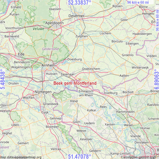 Beek gem Montferland on map