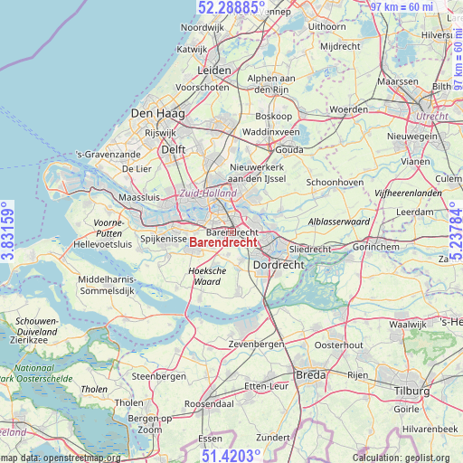 Barendrecht on map
