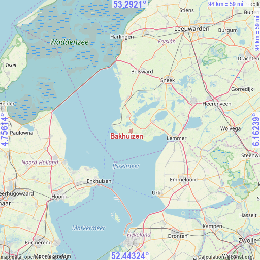 Bakhuizen on map