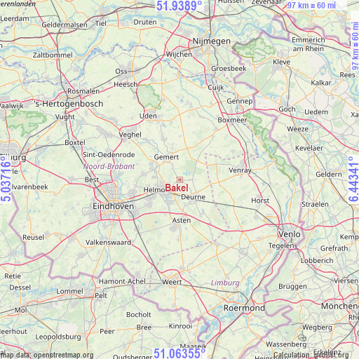 Bakel on map