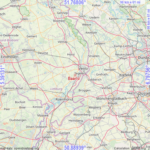 Baarlo on map