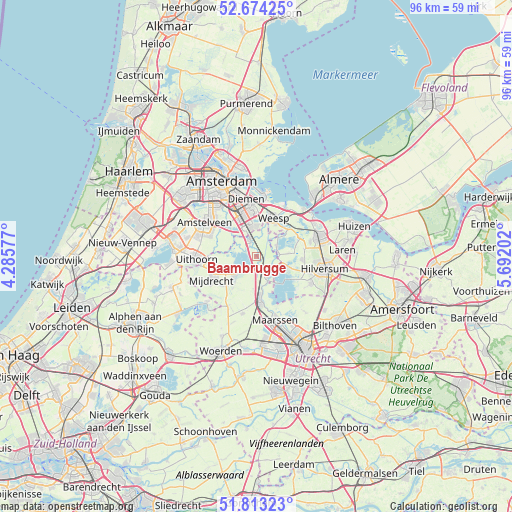 Baambrugge on map
