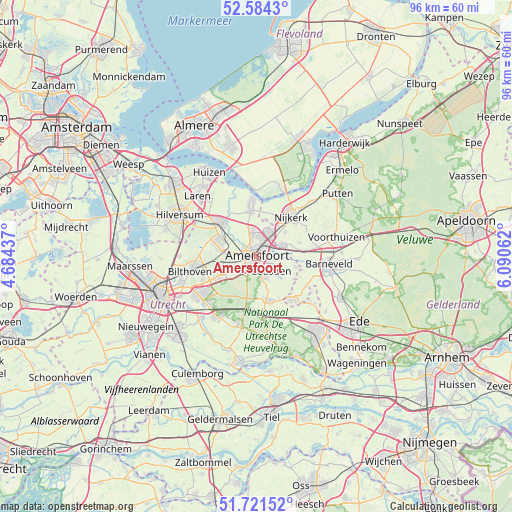Amersfoort on map