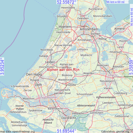Alphen aan den Rijn on map