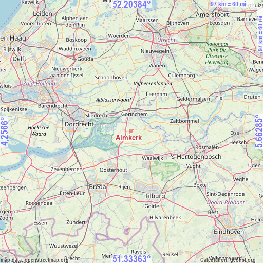 Almkerk on map