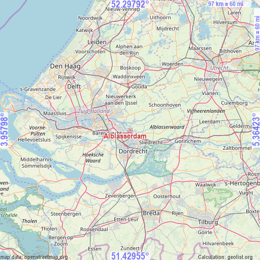 Alblasserdam on map